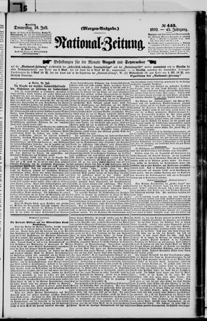 Nationalzeitung on Jul 28, 1892