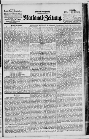 National-Zeitung vom 01.09.1892