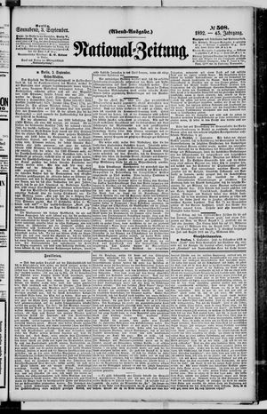 Nationalzeitung on Sep 3, 1892