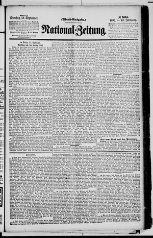 National-Zeitung vom 13.09.1892