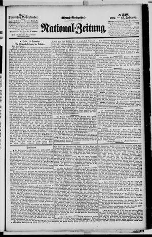 National-Zeitung vom 15.09.1892