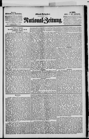 National-Zeitung vom 21.09.1892
