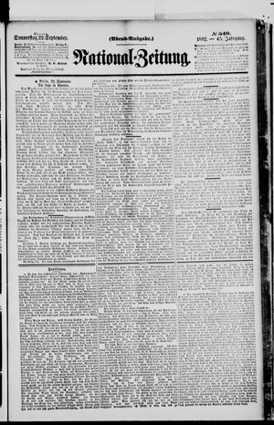 National-Zeitung vom 22.09.1892