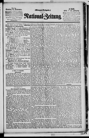 National-Zeitung vom 25.09.1892