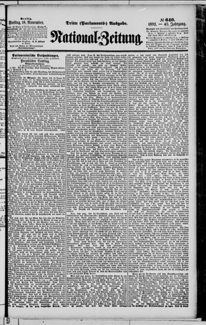 National-Zeitung vom 18.11.1892