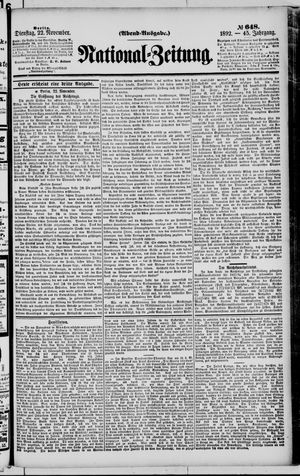 National-Zeitung on Nov 22, 1892