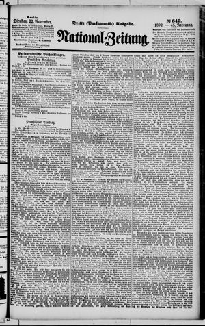 National-Zeitung on Nov 22, 1892