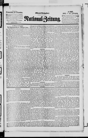 National-Zeitung vom 29.12.1892
