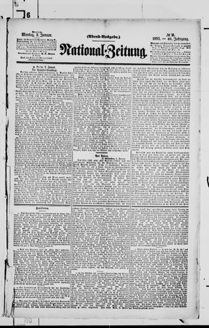 Nationalzeitung vom 02.01.1893
