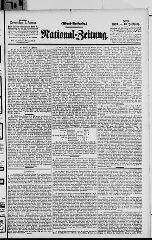 Nationalzeitung vom 05.01.1893