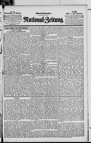 Nationalzeitung on Jan 12, 1893
