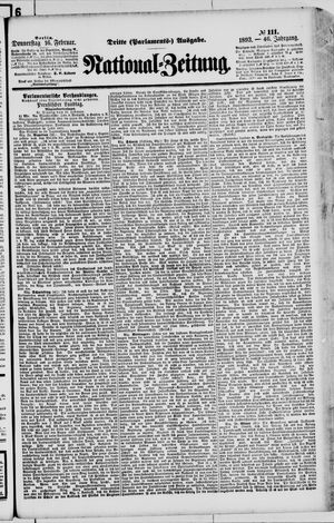 Nationalzeitung vom 16.02.1893