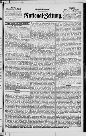 Nationalzeitung vom 22.04.1893