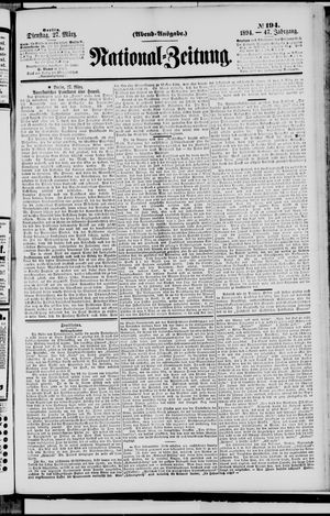Nationalzeitung vom 27.03.1894
