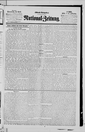 Nationalzeitung vom 14.04.1894