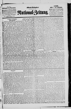 Nationalzeitung vom 13.11.1895