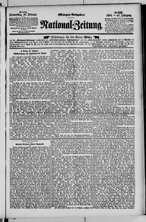 Nationalzeitung on Feb 20, 1896