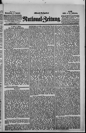 Nationalzeitung vom 08.01.1898
