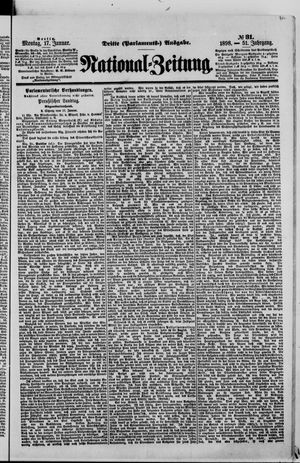 Nationalzeitung vom 17.01.1898