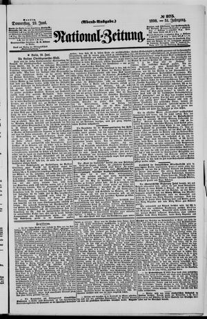 Nationalzeitung vom 23.06.1898