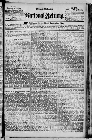 Nationalzeitung vom 21.08.1898