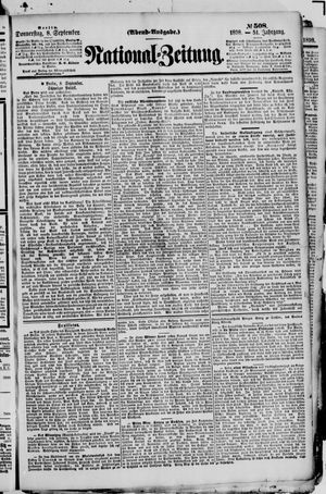 Nationalzeitung vom 08.09.1898