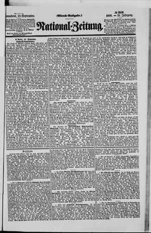 Nationalzeitung vom 10.09.1898