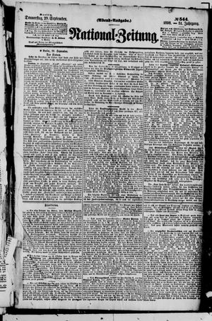 Nationalzeitung vom 29.09.1898