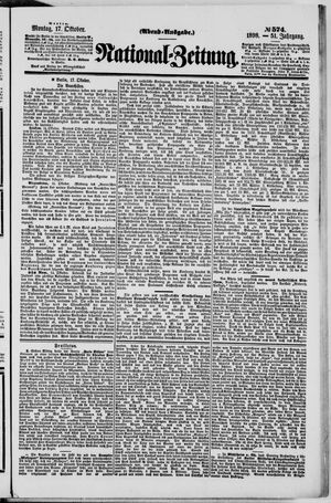 Nationalzeitung vom 17.10.1898