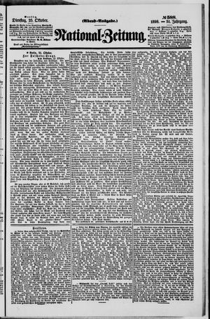Nationalzeitung vom 25.10.1898