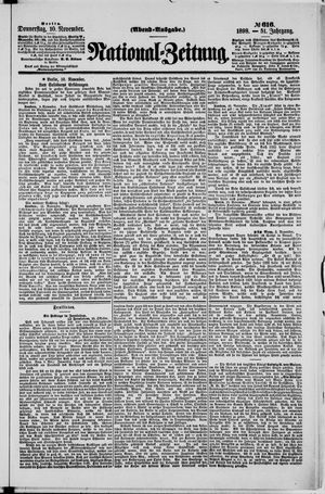 Nationalzeitung vom 10.11.1898