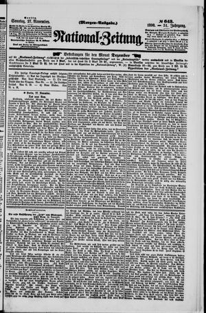Nationalzeitung vom 27.11.1898