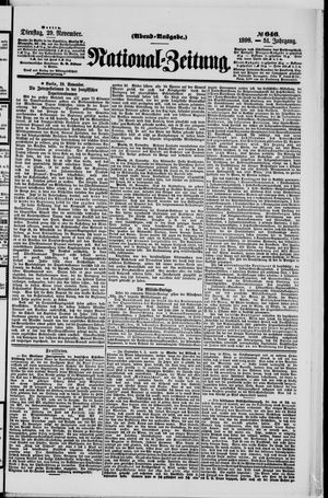 Nationalzeitung vom 29.11.1898
