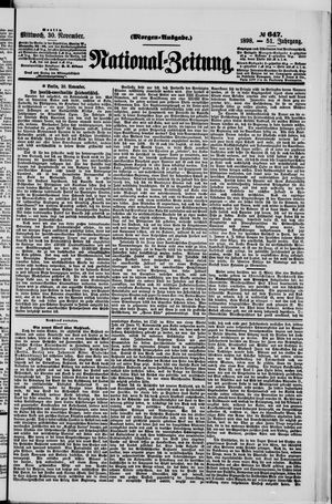 Nationalzeitung vom 30.11.1898