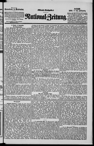 Nationalzeitung vom 09.09.1899