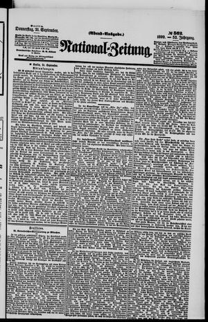 Nationalzeitung vom 21.09.1899