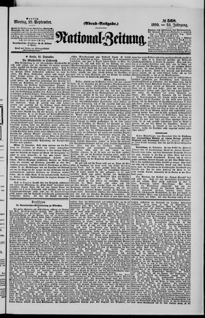 Nationalzeitung vom 25.09.1899