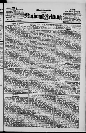 Nationalzeitung vom 27.09.1899