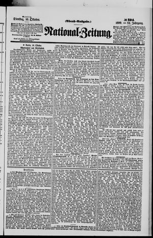 Nationalzeitung vom 10.10.1899