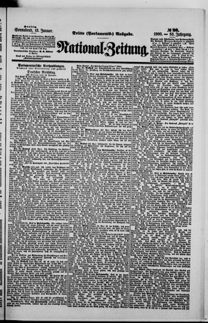 Nationalzeitung vom 13.01.1900