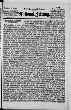 Nationalzeitung vom 10.02.1900