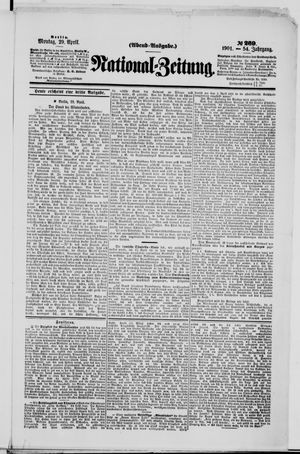 Nationalzeitung vom 29.04.1901