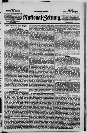 Nationalzeitung vom 20.01.1902