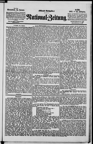 Nationalzeitung on Jan 24, 1903