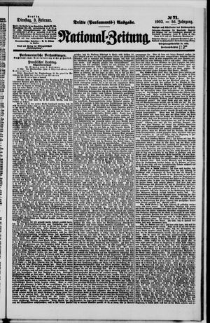 Nationalzeitung vom 03.02.1903
