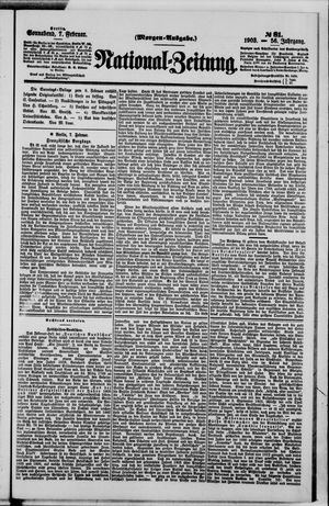 Nationalzeitung vom 07.02.1903