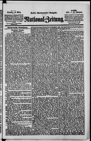 Nationalzeitung vom 10.03.1903