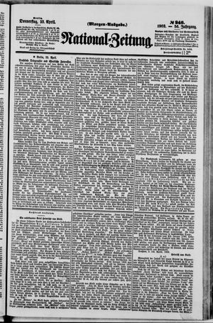 Nationalzeitung vom 23.04.1903