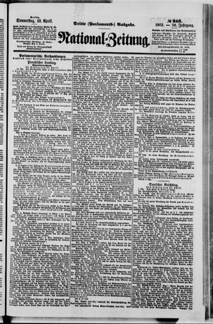 Nationalzeitung vom 23.04.1903