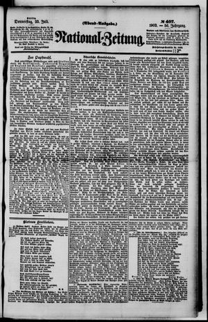 Nationalzeitung vom 23.07.1903